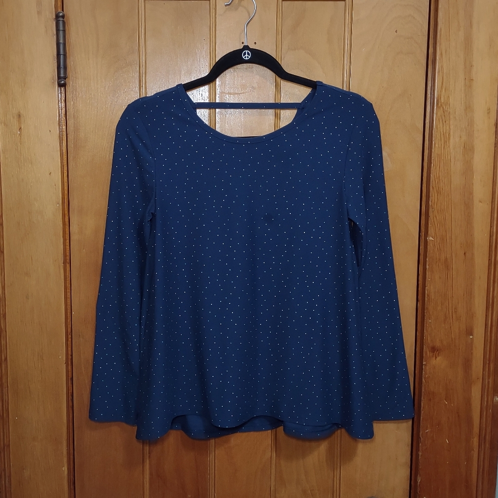 Girls Wonder Nation Navy Blue Long sleeve T-shirt Size L (10/12)